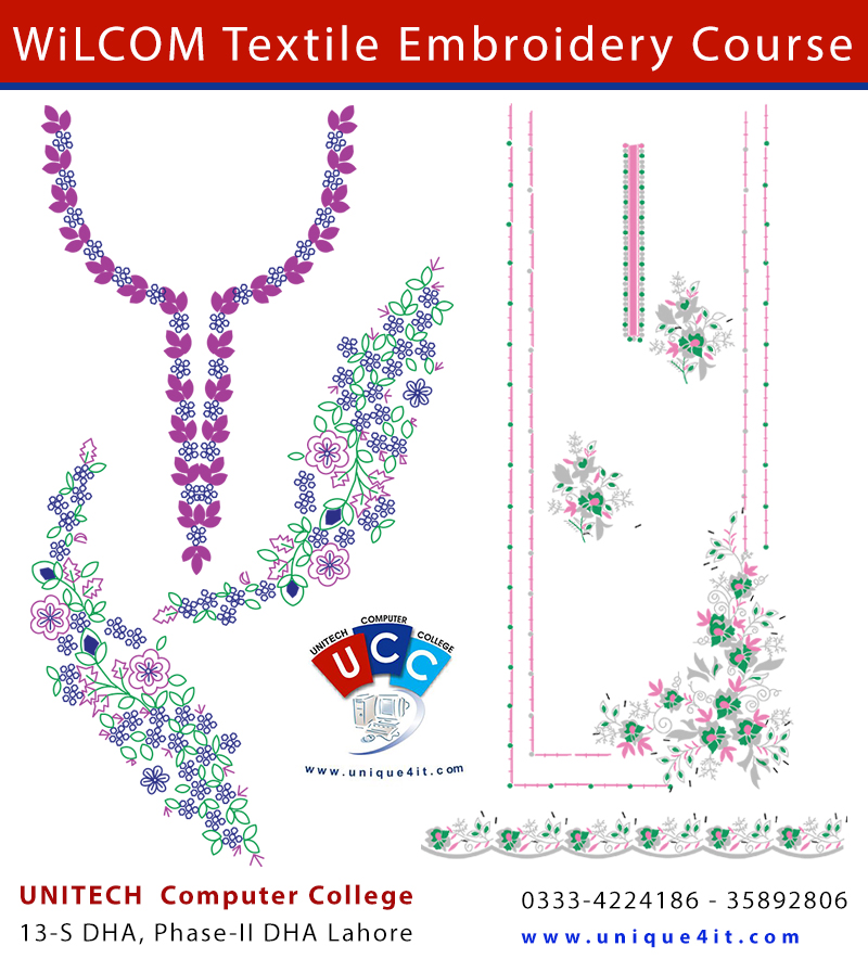 wilcom textile embroidery course in dha lahroe pakistan